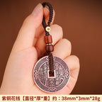 Purple Copper Mountain Ghost Money Car Keychain Pendant Twelve Zodiac Copper Coin Bagua Authentic Peace Pendant Ancient Coin Wholesale