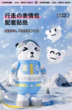 waka Panda Insulated Cup for Men and Women, High-Value Cartoon Trendy Toy Figurine, Ceramic Inner Liner, Food-Grade Children's Water Cup
