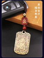 Taoist Jewelry Brass Wu Wealth God Zhao Gongming Token Pendant Wholesale Portable Car Keychain Copper Plaque Ornament