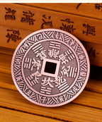 Purple Copper Mountain Ghost Money Car Keychain Pendant Twelve Zodiac Copper Coin Bagua Authentic Peace Pendant Ancient Coin Wholesale