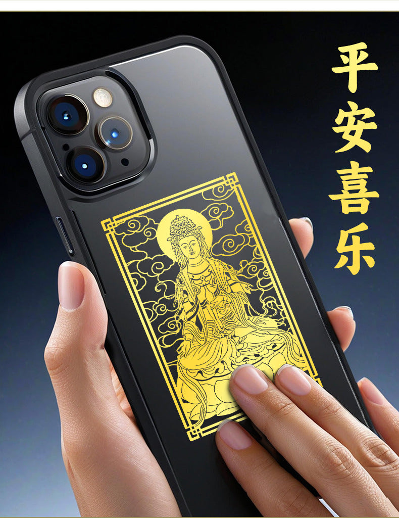 Metal Sticker of Great Compassion Bodhisattva for Phone Case, Computer, Living Room, Creative Portrait, Buddha Statue Pendant Wholesale