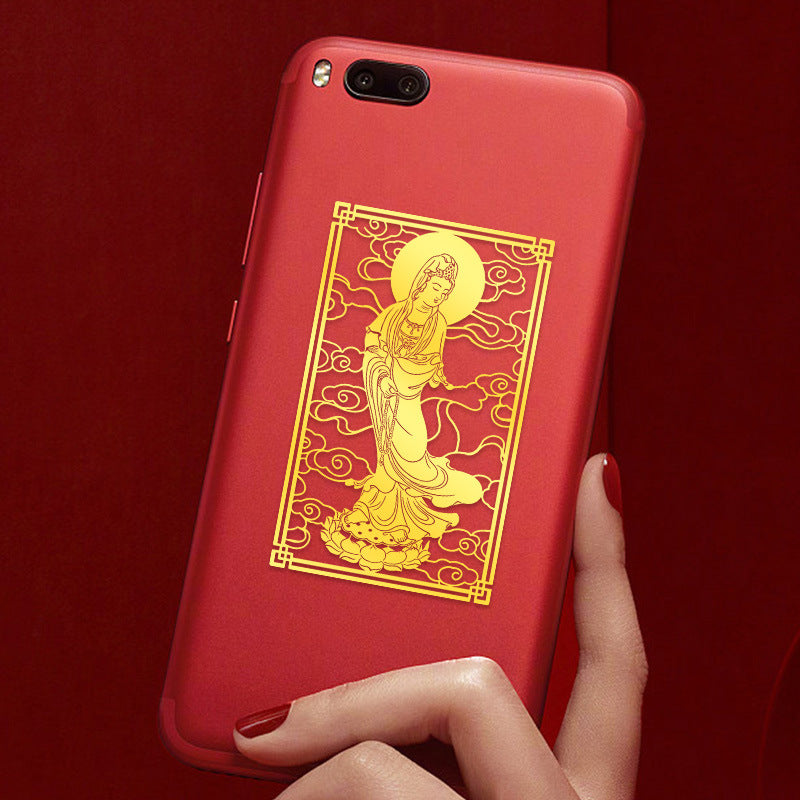 Metal Sticker of Great Compassion Bodhisattva for Phone Case, Computer, Living Room, Creative Portrait, Buddha Statue Pendant Wholesale