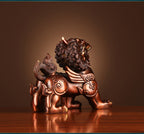 Bronze Kirin Figurine Home Office Decoration Living Room Craft Kirin Ornament Opening Gift