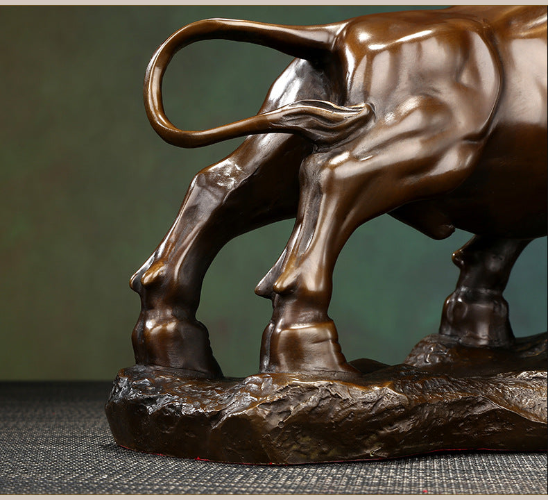 Brass Pioneer Ox Ornament Zodiac Ox Craft Living Room Office Home Decoration Opening Gift