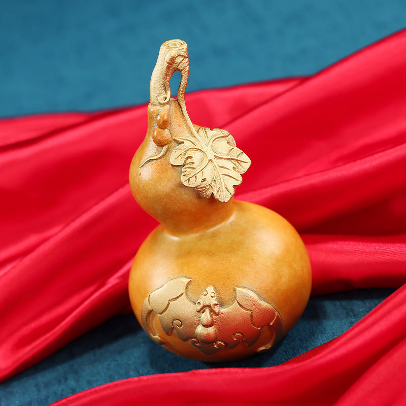 Colorful Copper Double Coin Gourd Ornament Home Office Desktop Gourd Copper Crafts Play Pieces Brass Ornaments