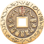 Pure Brass Nine-Character Mantra Purple Star Taboo Pendant Those Who Approach the Soldiers Shall Align in Formation Four Divine Beasts Copper Coin Necklace Taoist
