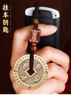 Pure Brass Nine-Character Mantra Purple Star Taboo Pendant Those Who Approach the Soldiers Shall Align in Formation Four Divine Beasts Copper Coin Necklace Taoist