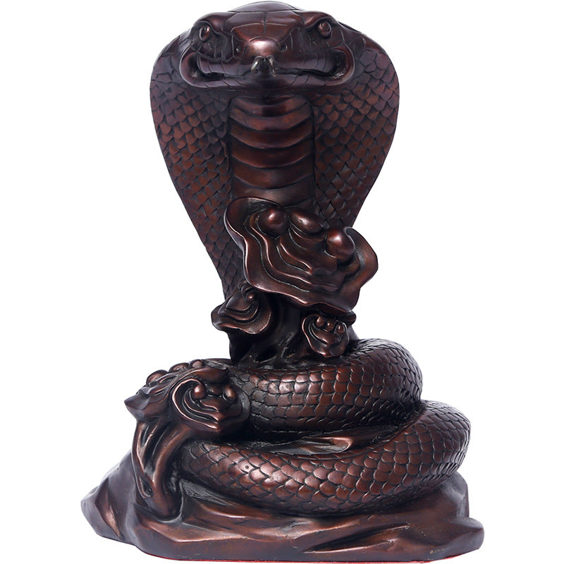Brass Cobra Ornament Twelve Zodiac Snake Year Lucky Charm Home Decoration Craft Gift