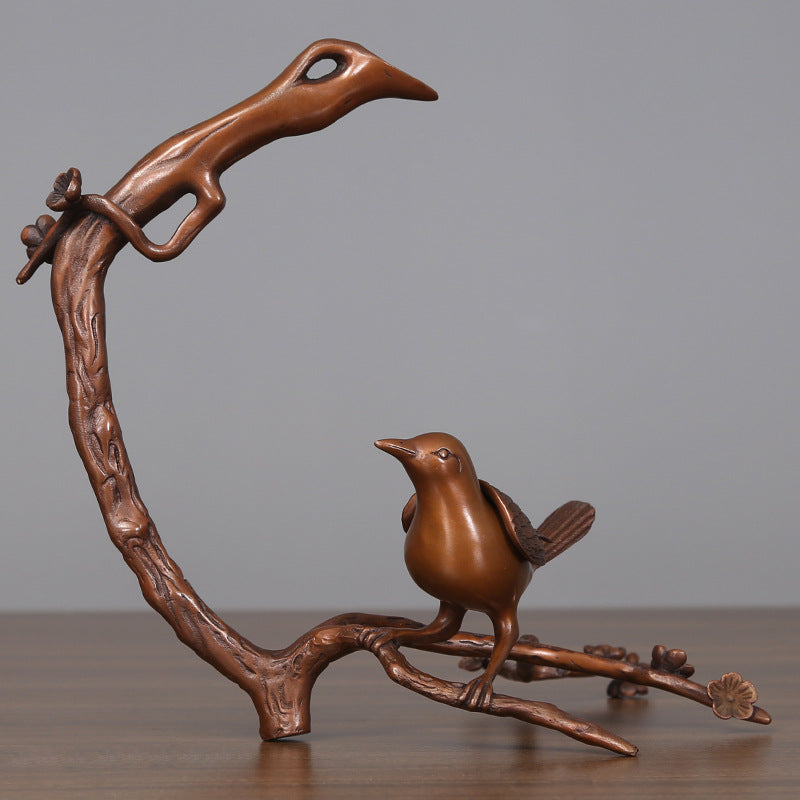 Purple Copper Magpie Ornament Joyful Creative Copper Incense Burner Living Room Office Home Craft Decoration Display