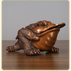 Red Copper Golden Toad Ornament Craft Living Room Office Home Decor Opening Gift
