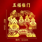 Five Blessings Gourd Sticker Hanging Decoration for Home Living Room Entrance Door Sticker Ornament Housewarming New Home Store Decoration Sticker