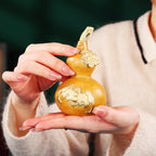 Colorful Copper Double Coin Gourd Ornament Home Office Desktop Gourd Copper Crafts Play Pieces Brass Ornaments