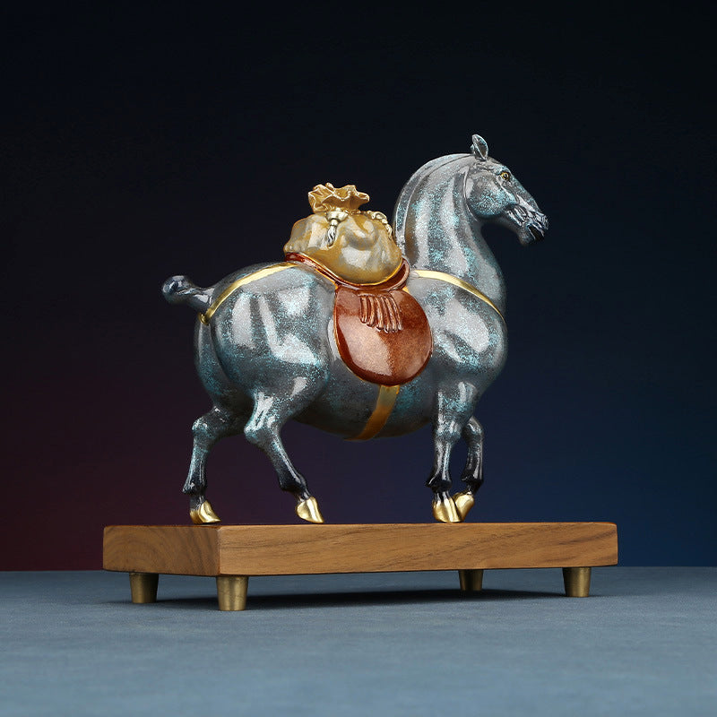 Colorful Copper Horse Get Rich Quickly Ornament Home Office Copper Horse Craft Horse Success Indoor Desktop Gift Decoration