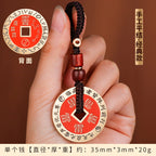 Brass Cinnabar Purple Star Forbidden Five Thunder Order Copper Coin Pendant Nine-Character Mantra Beidou Seven Stars Purple Star Necklace Ancient Coin Wholesale