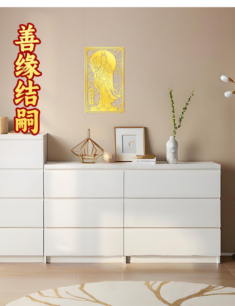 Guanyin Bodhisattva Goddess Phone Sticker Buddha Metal Sticker Childbirth Blessing Good Luck Item Wholesale