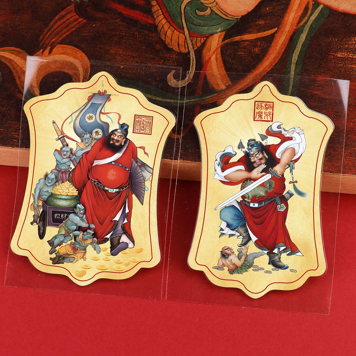 Taoist Master Zhongkui Demon-Slaying Illustration Phone Sticker Office Workplace Object Back Cover uv Wholesale Patchwork Art