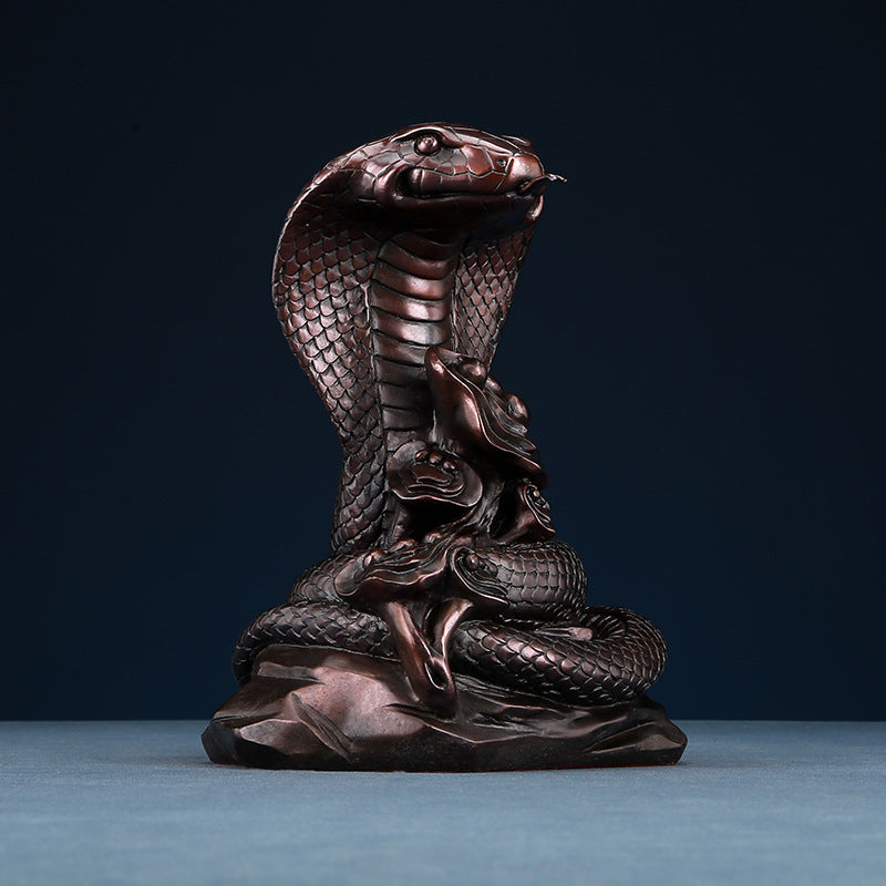Brass Cobra Ornament Twelve Zodiac Snake Year Lucky Charm Home Decoration Craft Gift