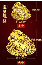Three-Legged Golden Toad Wealth and Prosperity Phone Sticker Toad Metal Sticker Living Room Entrance Decoration Gold Piece Wholesale Ornament