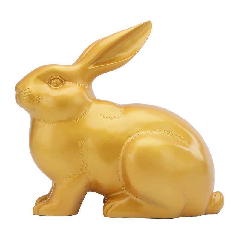 Brass Zodiac Rabbit Ornament for Home Office Desktop gold Wealth Rabbit Copper Craft Zodiac Gift Decorative Copperware