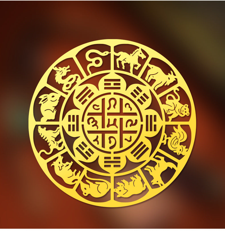 Twelve Zodiac Nine Palaces Eight Diagrams Stickers Phone Stickers Back Cover Patterns Peace and Good Luck Computer Stickers Metal Stickers Wholesale