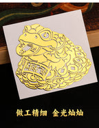 Three-Legged Golden Toad Wealth and Prosperity Phone Sticker Toad Metal Sticker Living Room Entrance Decoration Gold Piece Wholesale Ornament