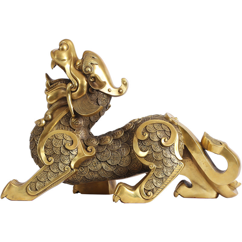 Copper Pixiu Figurine Craft Business Office Decoration Home Living Room Decoration Housewarming Opening Gift Figurine