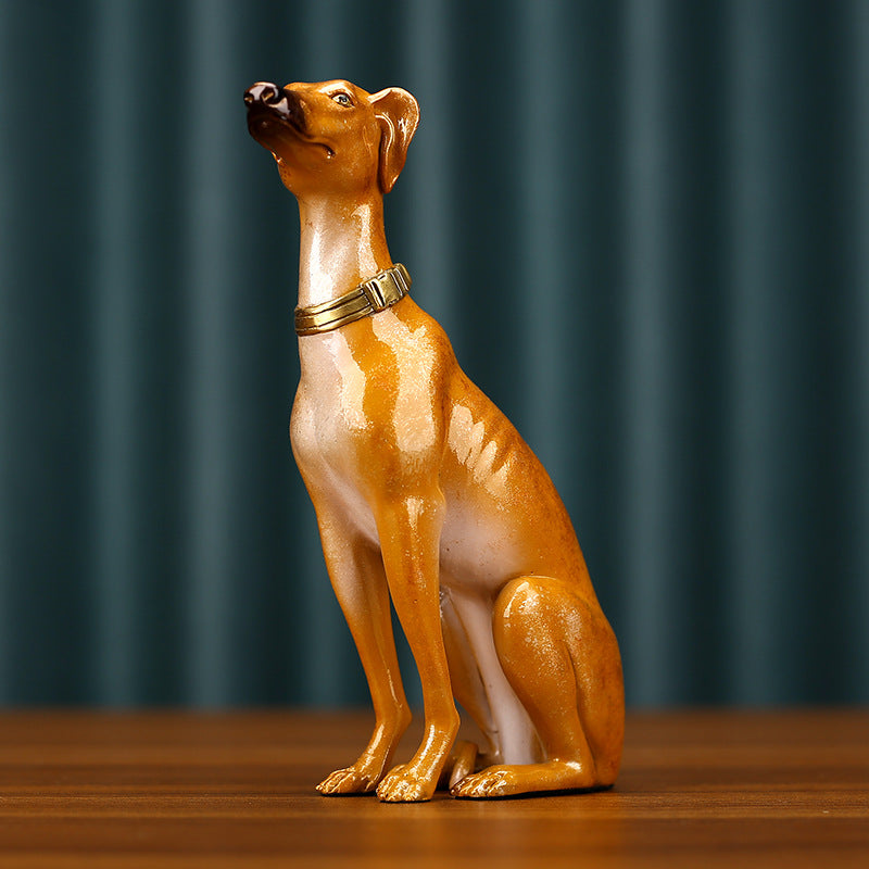 Colorful Copper Greyhound Zodiac Dog Home Office Entrance Housewarming Birthday Opening Gift Craft Ornament