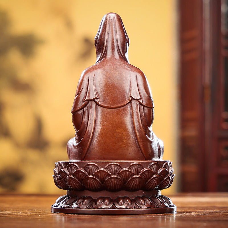 Bronze Guanyin Bodhisattva Statue Home Office Desktop Mini Guanyin Bodhisattva Craft Buddha Ornament