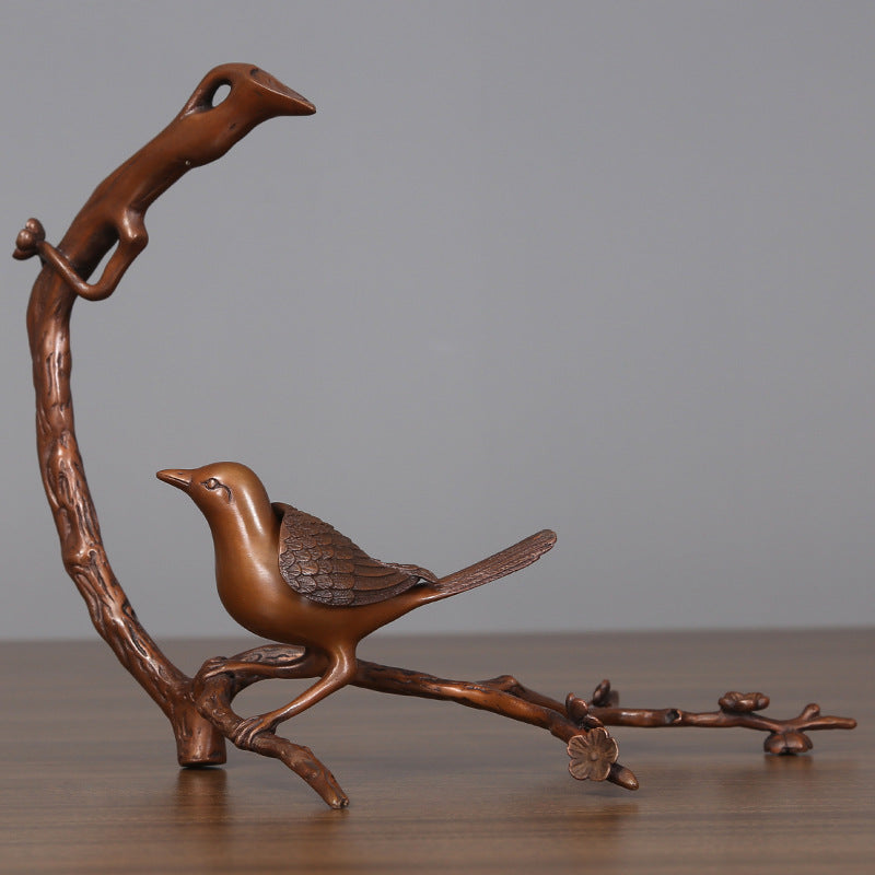 Purple Copper Magpie Ornament Joyful Creative Copper Incense Burner Living Room Office Home Craft Decoration Display