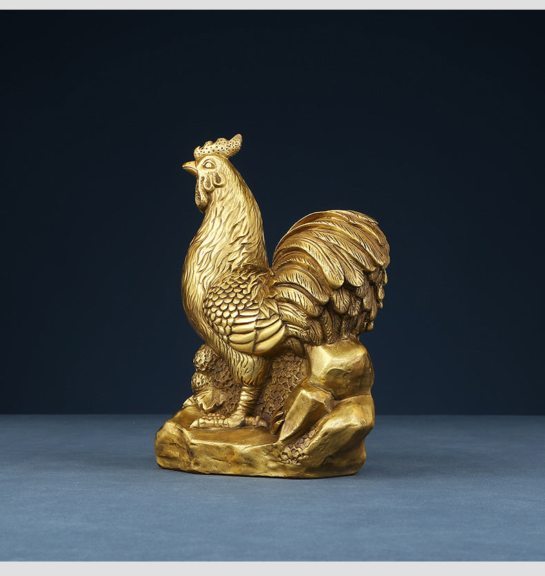 Copper Rooster Ornament Copper Rooster Zodiac Rooster Craft Home Decoration Ornament Gift