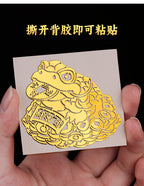 Three-Legged Golden Toad Wealth and Prosperity Phone Sticker Toad Metal Sticker Living Room Entrance Decoration Gold Piece Wholesale Ornament