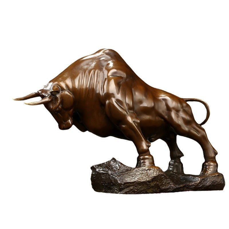 Brass Pioneer Ox Ornament Zodiac Ox Craft Living Room Office Home Decoration Opening Gift