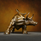 Wangshi Brass Bull Wall Street Bull Ornament Home Living Room Office Copper Bull Craft Store Opening Gift