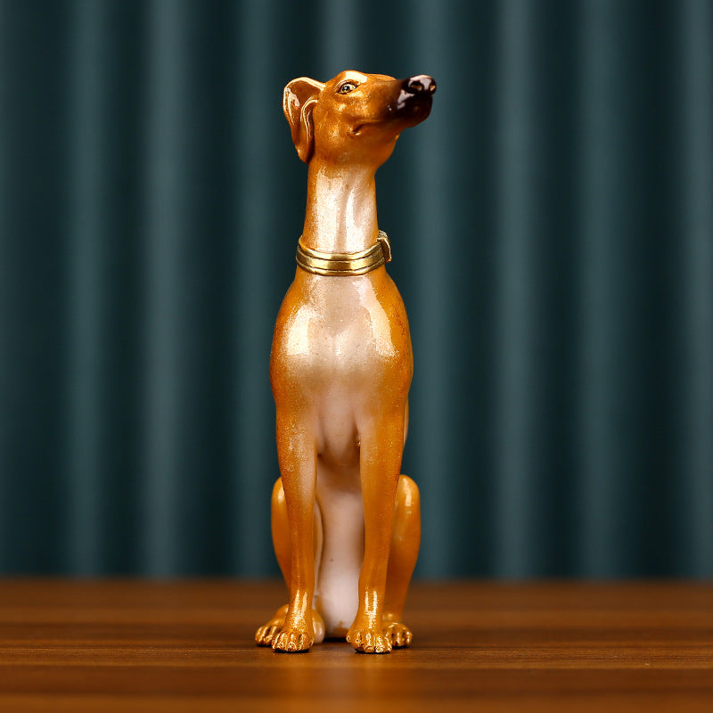 Colorful Copper Greyhound Zodiac Dog Home Office Entrance Housewarming Birthday Opening Gift Craft Ornament