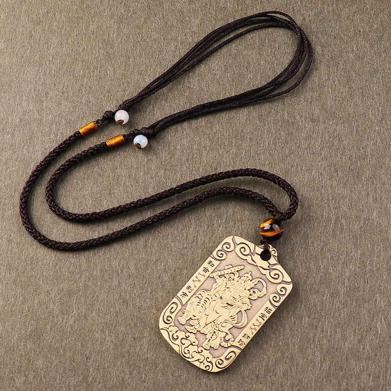 Taoist Jewelry Brass Wu Wealth God Zhao Gongming Token Pendant Wholesale Portable Car Keychain Copper Plaque Ornament