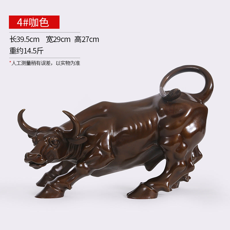 Wangshi Brass Bull Wall Street Bull Ornament Home Living Room Office Copper Bull Craft Store Opening Gift