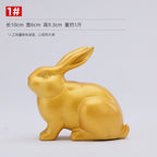Brass Zodiac Rabbit Ornament for Home Office Desktop gold Wealth Rabbit Copper Craft Zodiac Gift Decorative Copperware