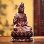 Bronze Guanyin Bodhisattva Statue Home Office Desktop Mini Guanyin Bodhisattva Craft Buddha Ornament