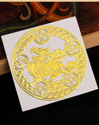 Taoist Pixiu Five Emperors Money Metal Sticker Wealth Gathering Mobile Phone Sticker Creative Door Sticker Computer Gold Sheet Sticker Wholesale