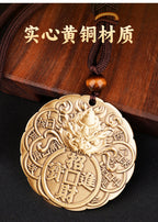 Brass Pixiu Wealth-Attracting and Safe Journey Car Pendant for Men, High-End Rearview Mirror Hanging Decoration, In-Car Wholesale