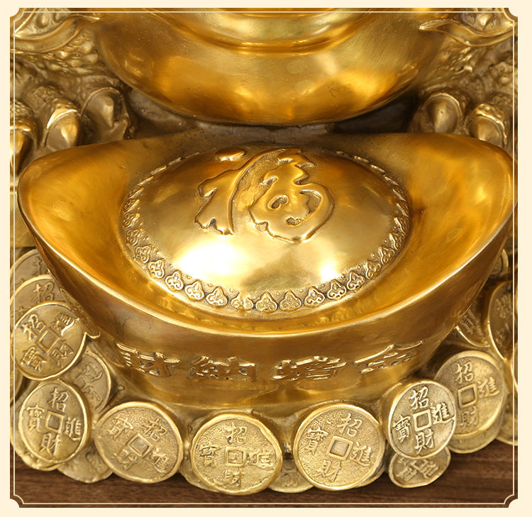 Brass Golden Toad Ornament Home Office Money Toad Craft Decoration Company Housewarming Opening Gift
