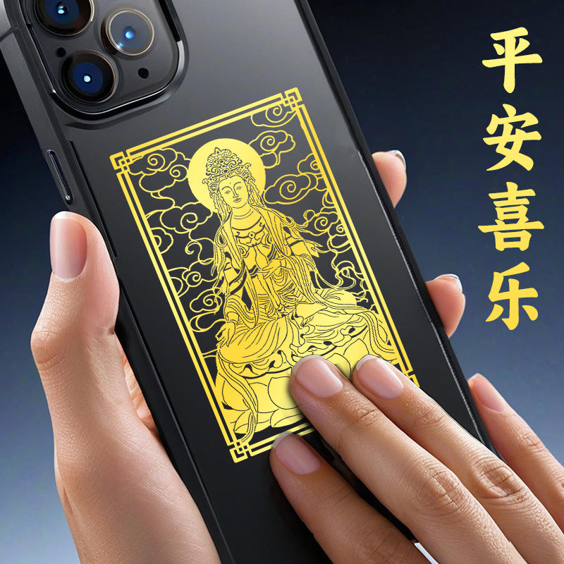 Metal Sticker of Great Compassion Bodhisattva for Phone Case, Computer, Living Room, Creative Portrait, Buddha Statue Pendant Wholesale