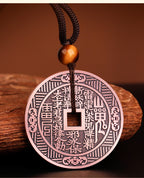 Purple Copper Mountain Ghost Money Car Keychain Pendant Twelve Zodiac Copper Coin Bagua Authentic Peace Pendant Ancient Coin Wholesale