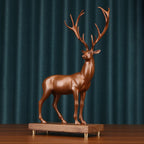 Red Copper Plum Blossom Deer Ornament Deer Ascending Promotion Office Desk Decoration Chinese Style Home Decor