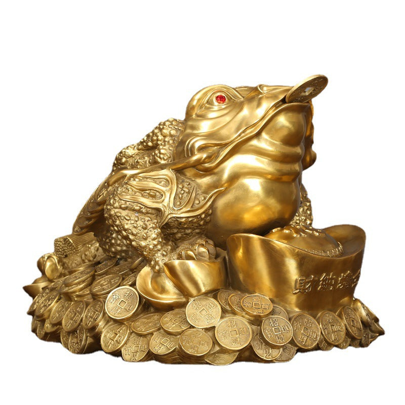 Brass Golden Toad Ornament Home Office Money Toad Craft Decoration Company Housewarming Opening Gift