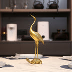 Brass Turtle and Crane Ornament Longevity Turtle Crane Fairy Crane Home Gift for Elderly Birthday Celebration Gift Living Room Decoration