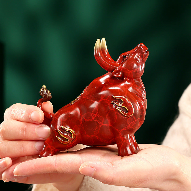 Colorful Copper Ox Changhong Ornament Home Office Prosperous Ox Desktop Ox Spirit Crafts Mini Small Decoration
