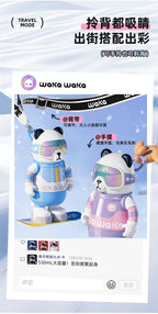 waka Panda Insulated Cup for Men and Women, High-Value Cartoon Trendy Toy Figurine, Ceramic Inner Liner, Food-Grade Children's Water Cup