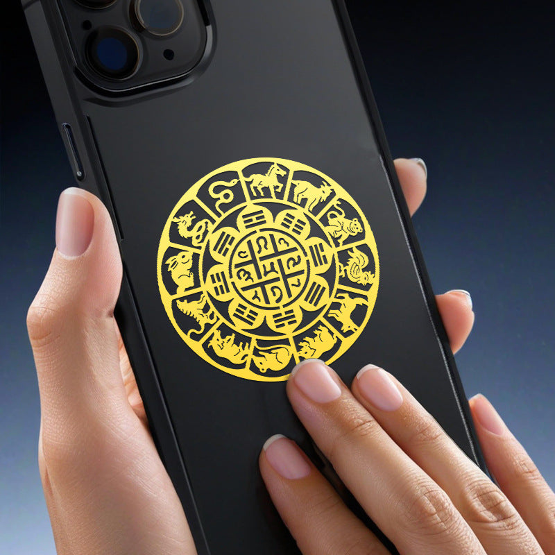 Twelve Zodiac Nine Palaces Eight Diagrams Stickers Phone Stickers Back Cover Patterns Peace and Good Luck Computer Stickers Metal Stickers Wholesale