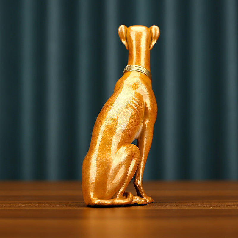 Colorful Copper Greyhound Zodiac Dog Home Office Entrance Housewarming Birthday Opening Gift Craft Ornament